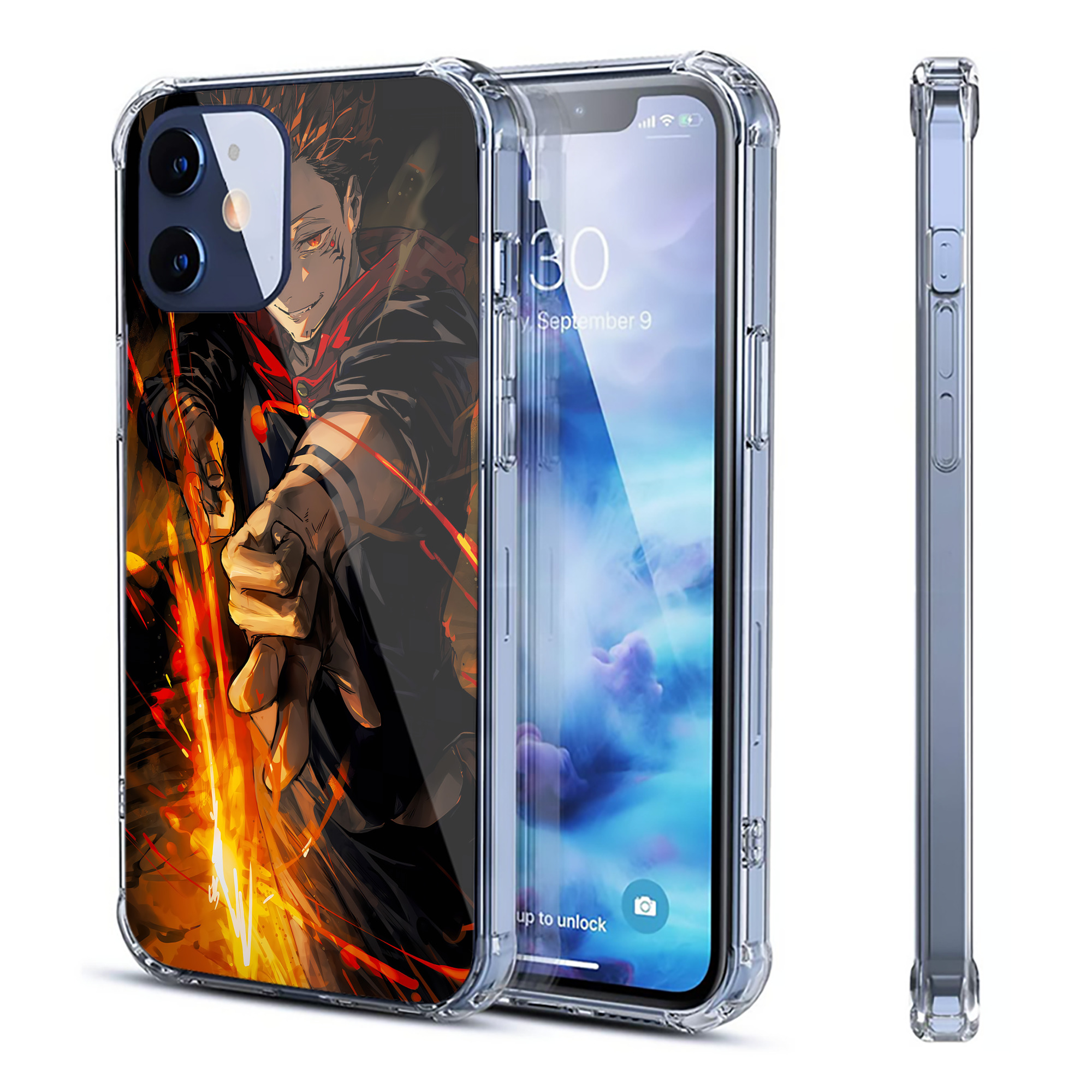 （画像用） 呪術廻戦 Jujutsu Kaisen 【iPhone 12シリーズ対応】透明スマホケース（クリアソフトケース）